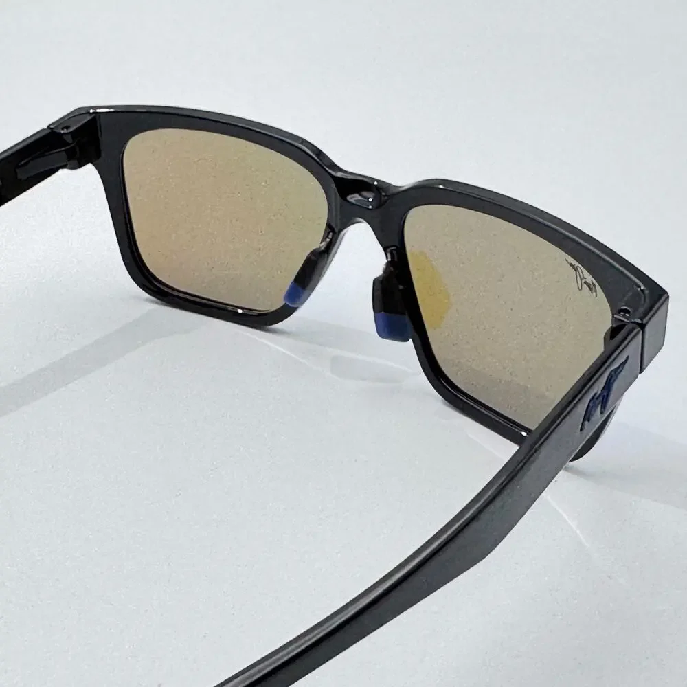 Maui Jim Sunglasses Punikai MP-BH MJ631-02 Black Square Blue Lens 56-17-140mm